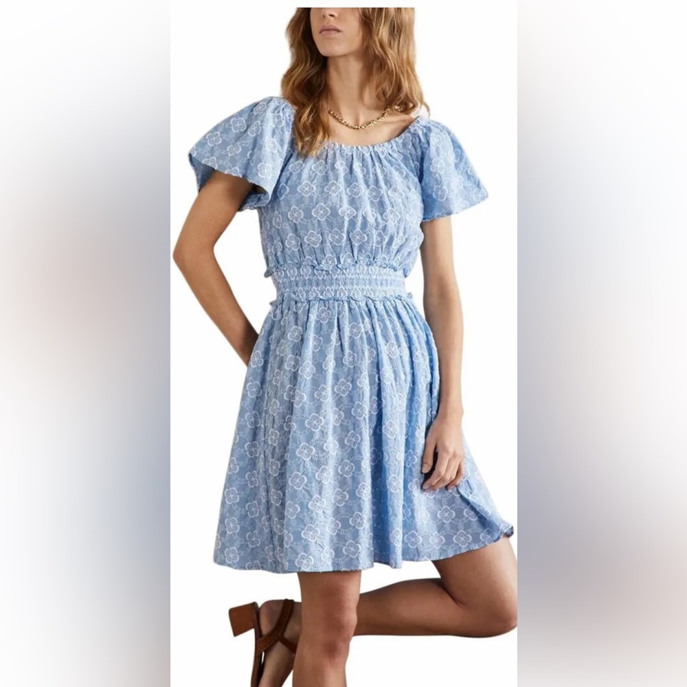 Boden Scoop Neck Embroidered Dress Size 12R